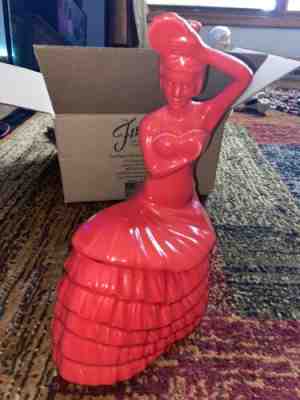 DANCING LADY COOKIE JAR Scarlett FIESTA WARE NEW