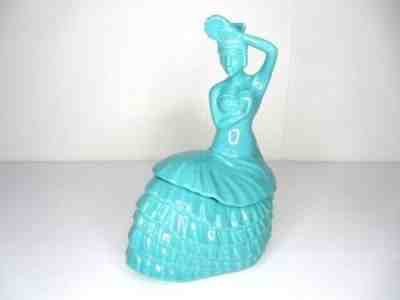 Fiesta Ware Dancing Lady Retired Turquoise Cookie Jar Biscuit Jar Fiestaware