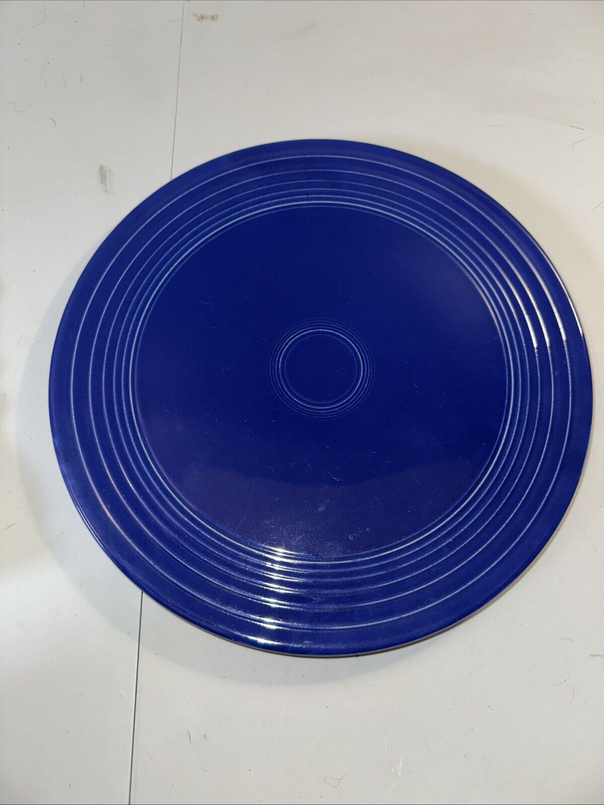 RARE Vintage (1936-37) Fiesta Cobalt Cake Plate Very Good Used Condition