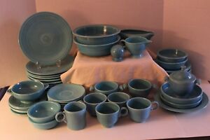 Vintage fiesta Ware-Homer Laughlin Turquoise 55 pcs inc Disk Water & Ice Lip