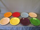 SET 8 FIESTA WARE Homer Laughlin COLORFUL 10.5" Dinner Plates Peach Purple Red +