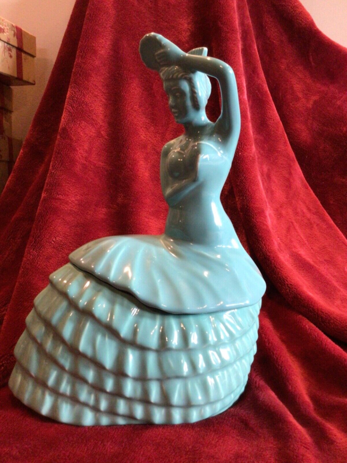 DANCING LADY COOKIE JAR  turquoise FIESTA NEW fiestaware