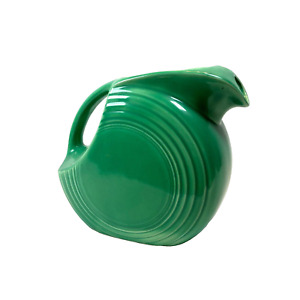 Large Vintage Disk Pitcher Medium Green Fiesta Ware