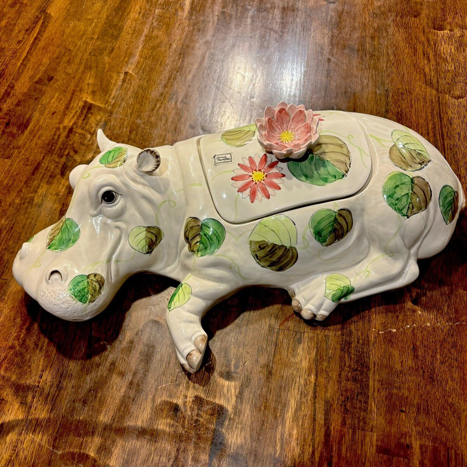 Fitz Floyd Hippo Cookie Jar Tureen Hippopotamus 1985 Japan EUC