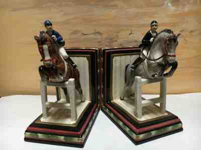 Vintage Fitz and Floyd Equestrian Horse Book Ends