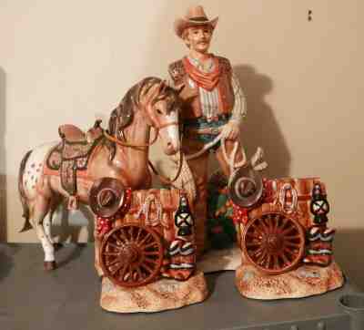 fitz and floyd porcelain cowboy horse and bookends. Beautiful Bookends are rare