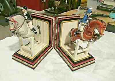 Rare VTG Fitz & Floyd Classics Equestrian Horse Bookends