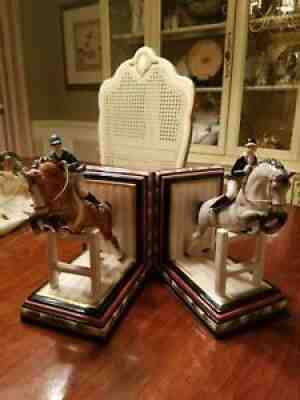 Rare VTG Fitz and Floyd Equestrian Horse Bookends