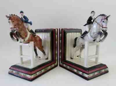 Rare VTG Fitz & Floyd Equestrian Horse Bookends