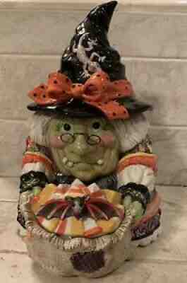 Fitz & Floyd Witch Cookie Jar Limited Ed Halloween Old Lady 668/123 New Open Box