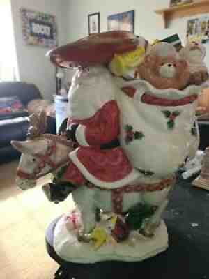 Fitz & Floyd Vintage 1989 Southwest Santa in Sombrero Centerpiece Cookie Jar