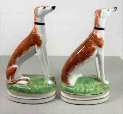 Vintage Fitz outlet and Floyd Staffordshire Dogs Greyhound Whippet Bookends VTG Japan