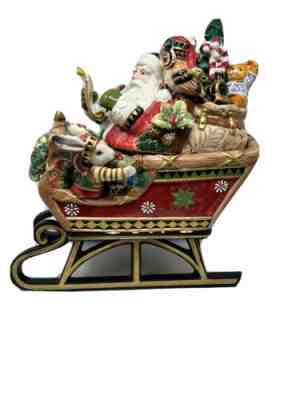 Fitz & Floyd Christmas Lodge Cookie Jar Santa Sleigh Giraffe Bunny Angel Owl