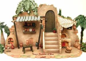 FONTANINI ITALY 5" POTTERY/BAKERY SHOP 3PC NATIVITY VILLAGE BUILDING 54638 MIB