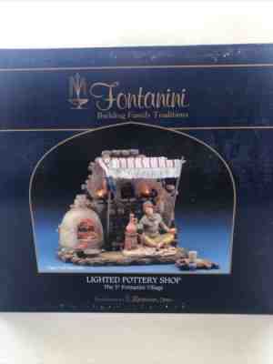 Rare Fontanini Lighted Pottery Shop For 5" Nativity #55529 by Roman Sealed New