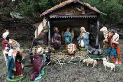 ANTIQUE FONTANINI NATIVITY MANGER SET 14 PIECE ITALY 12