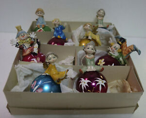 Vintage 60s Set of 8 FONTANINI Christmas Ornaments