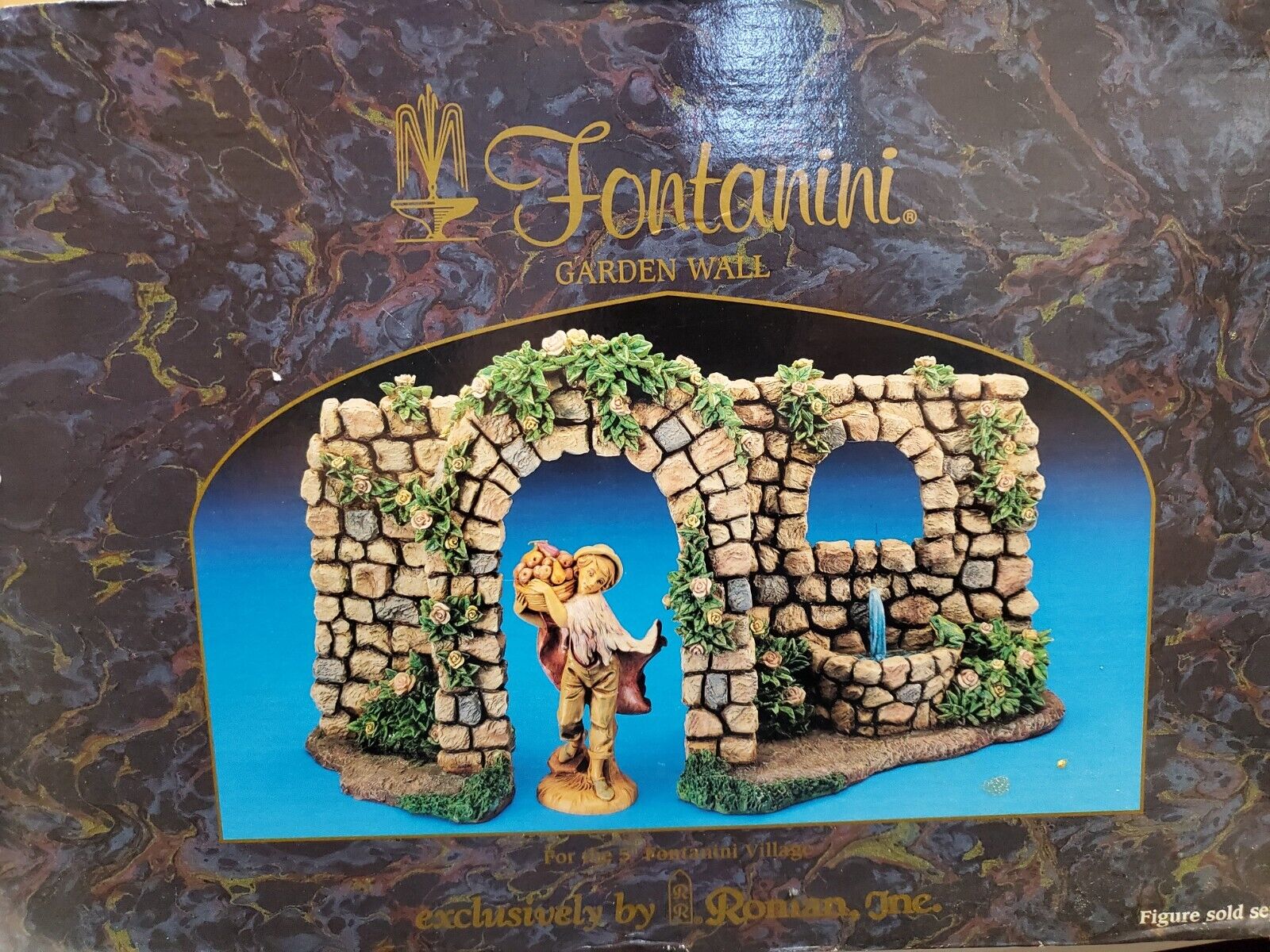 FONTANINI GARDEN WALL Nativity Set 5" Collection BUILDING HEIRLOOM RARE 1999