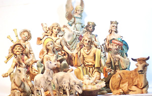 6" Fontanini, Ivory Nativity, 16 figures RARE limited edition, Kings, shepherd