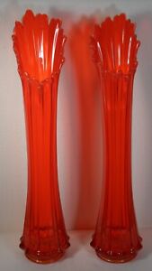 Fostoria Heirloom Line - Swung Vases - Orange - 22