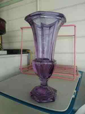 Hard To Find Fostoria Six-sided Wisteria Paneled Glass Vase