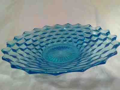 Fostoria America Rare Color Aqua Blue Curved Plate Or Shallow Bowl 6 3/4"