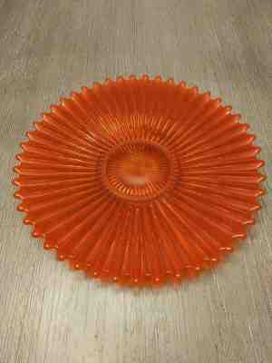 FOSTORIA HEIRLOOM BITTERSWEET ORANGE AMBERINA SHALLOW BOWL 11"