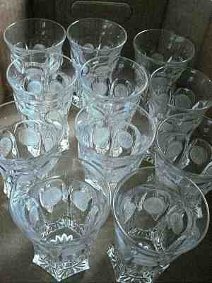 RARE, EXCELLENT Vintage Fostoria Coin Glass Clear Drinking Glasses  Lot of 11 