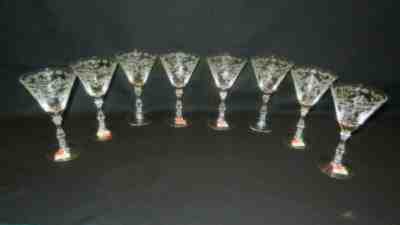 *Extremely Rare* Set of Four Vintage Fostoria Navarre *COCKTAIL SHERRY* glasses