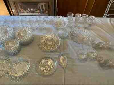 Elegant 70 Piece Dinnerware Set of American Fostoria Crystal/Glass 