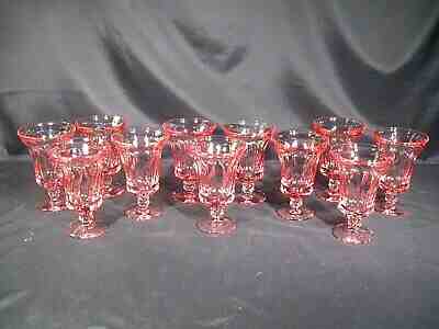 Fostoria Jamestown Iced Tea Glasses Pink Set of 11