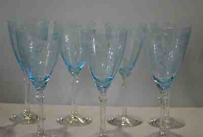 FOSTORIA VERSAILLES AZURE BOWL WATER GOBLETS /7