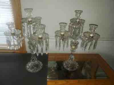 Pair Of Fostoria Queen Anne Colony 4 Light, 3 Arm Candelabra