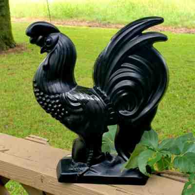 Fostoria Black Chanticleer Rooster