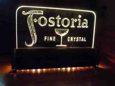 Fostoria Advertising Lighted Sign - Spectacular When Lit