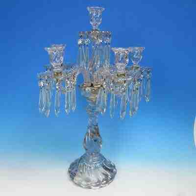 Fostoria Colony - Tall 6-Lite Candlabra (5 arms plus center) with Crystal Prisms