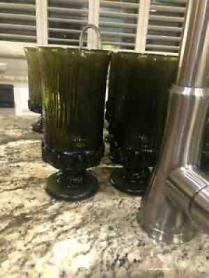 EUC Fostoria SORRENTO Vintage 3 Sets Of Green Glasses