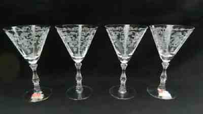 *EXTREMELY RARE* Set of Four Vintage Fostoria Navarre *COCKTAIL SHERRY* Glasses