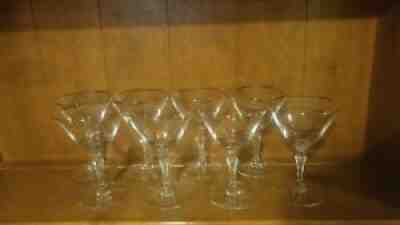 (8) Fostoria Engagement Crystal Platinum Rim Sherbet Champagne Martini Glasses