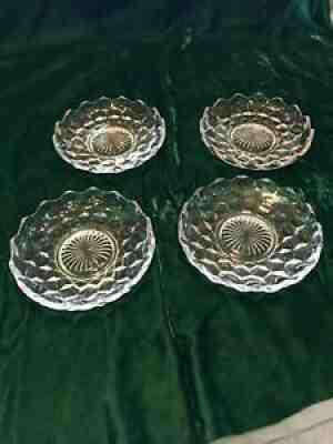AMERICAN FOSTORIA SHALLOW ICE CREAM DISHES SET OF FOUR RARE