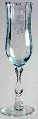 6 Fostoria NAVARRE BLUE Champagne Flute 2596881 8â? MINT