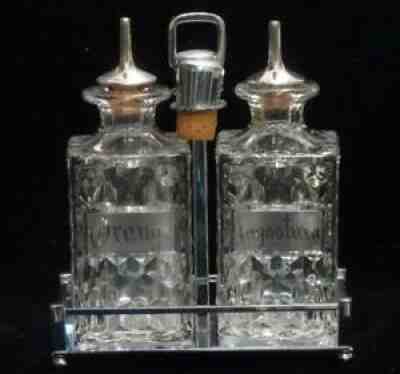 Rare Fostoria American Angostura & Orange Bitters Bottle Set, 1934-1943