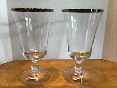 Eight sheffield Fostoria 6.5â? platinum trim goblets, perfect
