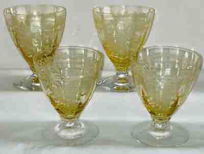 4 Fostoria JUNE TOPAZ YELLOW *3 3/4