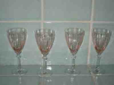 4 Vintage Fostoria June Pink 5.5â? Cordial or Sherry Glasses