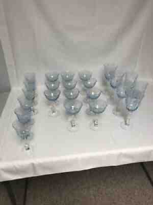 Fostoria Etched Glassware, Navarre Blue