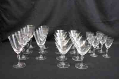 Lot of 21 Pc. FOSTORIA Engagement (Platinum Trim, Stem 6092) Stemware Glasses