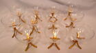 11 Fostoria Triumph Champagne Martini MCM Glasses Gold Stem Removable Clear Bowl