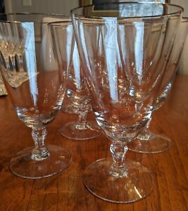 Vintage Set Of 8 Fostoria Engagement Crystal Iced Tea Glasses