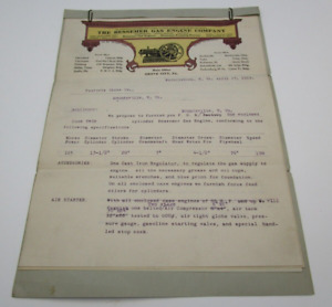 FOSTORIA GLASS Contract with Bessemer Gas Engine Signed by Dalzell 1912 Original